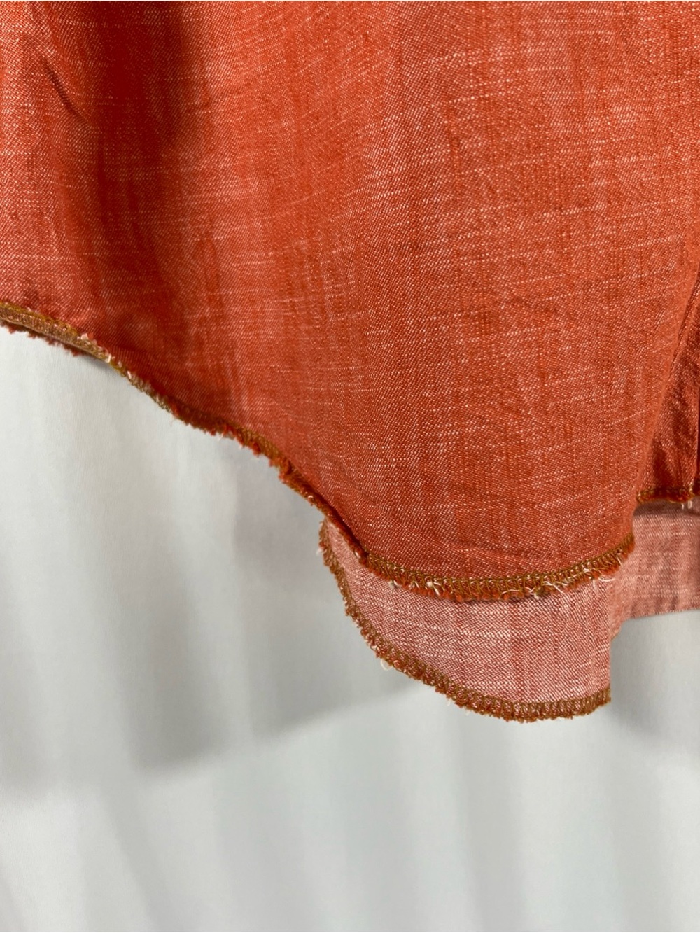 Ivy Jane Women's L Blouse Coral Orange Puff Sleeve Western Pearl Snap Shirt - Picture 6 of 12
